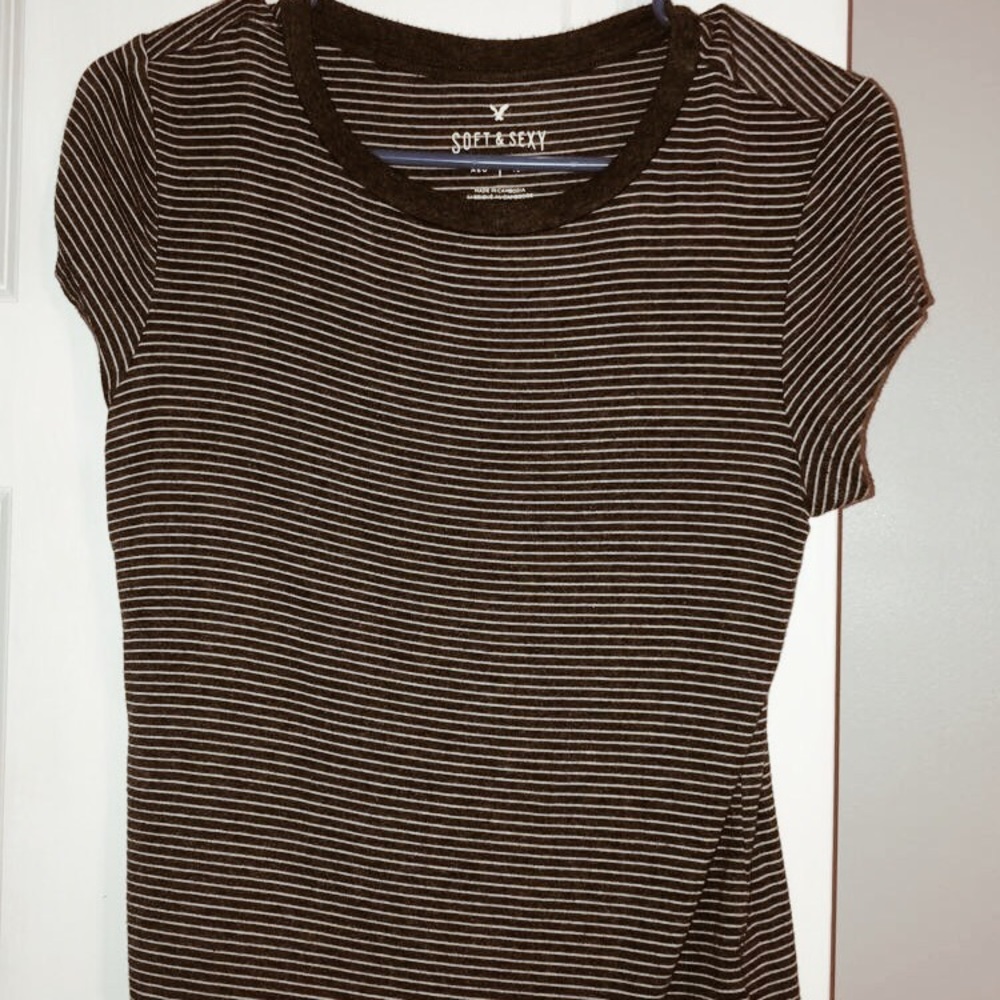 💗soft and sexy stripped short sleeve💗